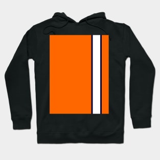 Luton Town Retro Away 1977 -78 Orange and White Navy Bars Hoodie